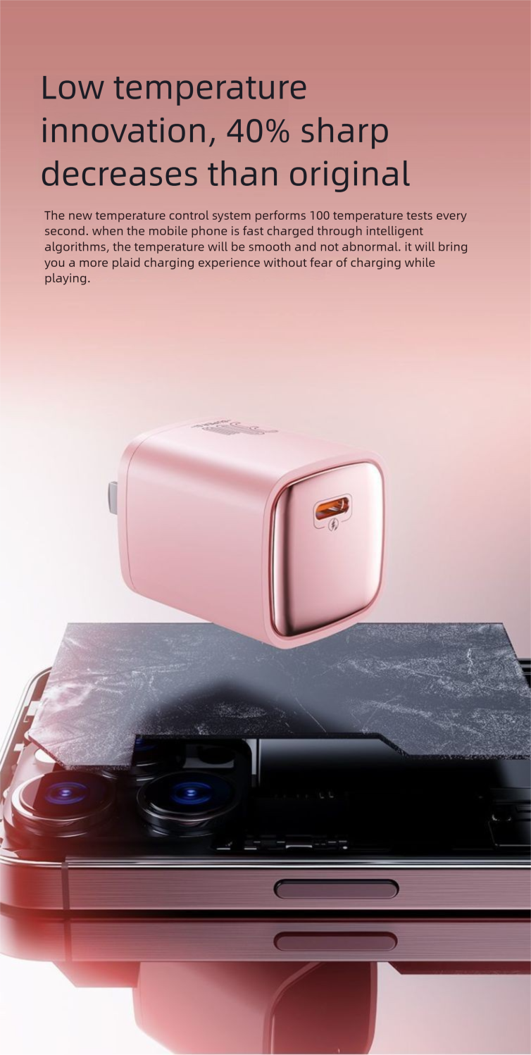 Cargador de un solo puerto para cubos de hielo pequeños de 30 W, certificado por 3C, compatible con cabezal de carga rápida PD_voghion.com