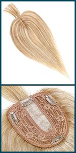 100 % Echthaar-Topper mit Pony, 150 % Dichte, Seidenbasis, Clip-In-Topper_voghion.com