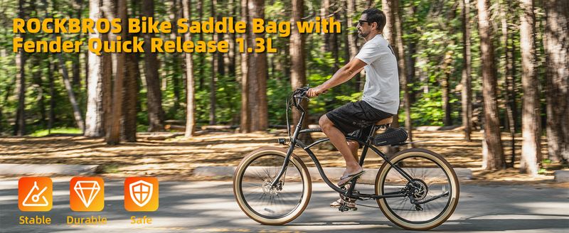 Bolsa rígida para sillín de bicicleta ROCKBROS con guardabarros y cierre rápido_voghion.com