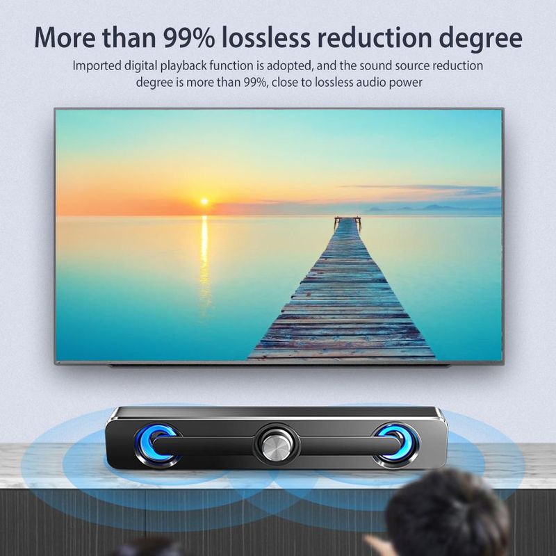 Kabelloser tragbarer Stereo-4D-Bar-Bluetooth-Doppellautsprecher 360-Grad-Surround-Sound Kompatibel mit Computer-Projektor-Telefon_voghion.com