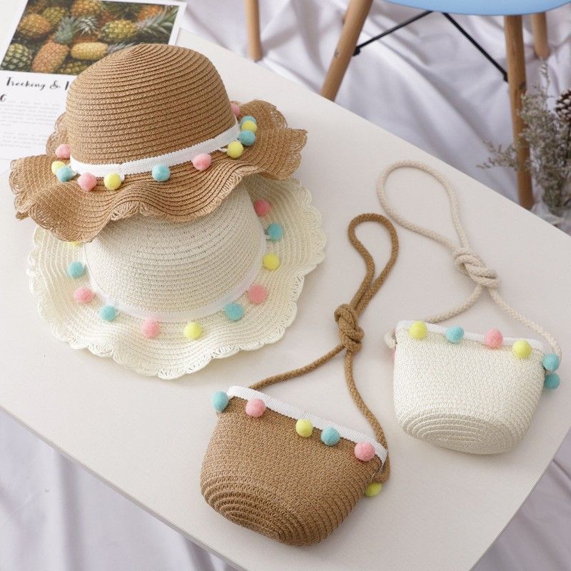 Cappello da sole in erba per ragazza pescatore, protezione da spiaggia per principessa estiva femminile per bambini, cappello da bacino_voghion.com
