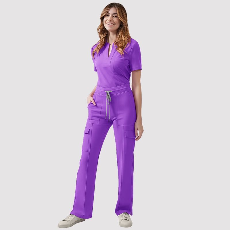 Set di camice da infermiera per lavaggio a mano, da donna, con scollo a V, casual, pantaloni e top_voghion.com