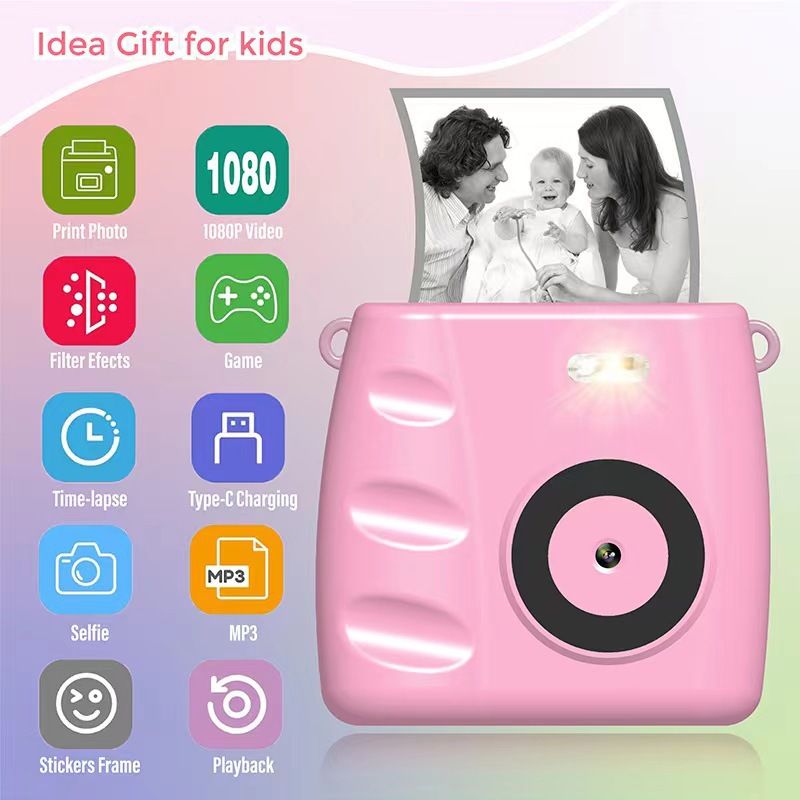 【Alta calidad】Nueva cámara térmica portátil de impresión instantánea, mini regalo de moda para niños_voghion.com