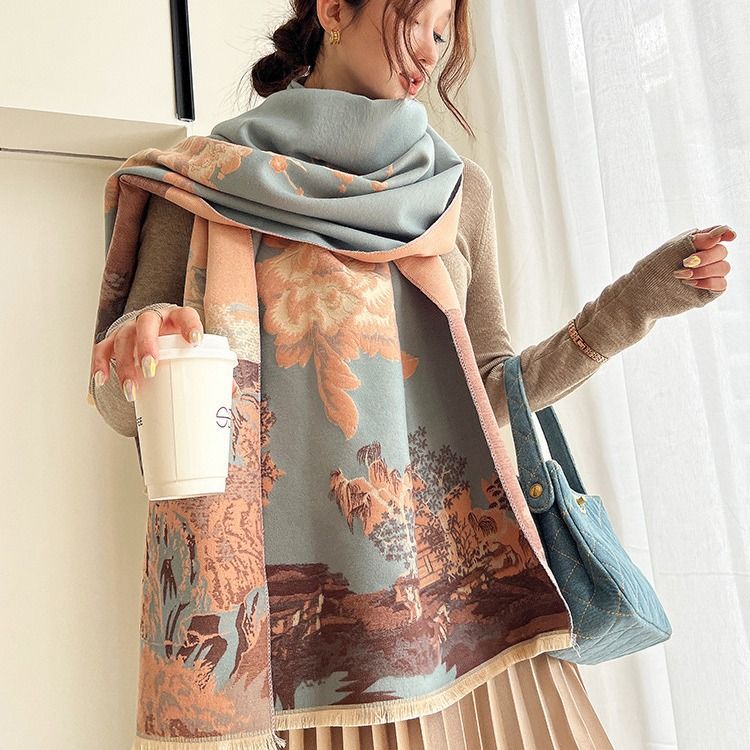 per donna autunno inverno stile cinese versatile cashmere spesso aria condizionata stanza scialle scaldacollo_voghion.com