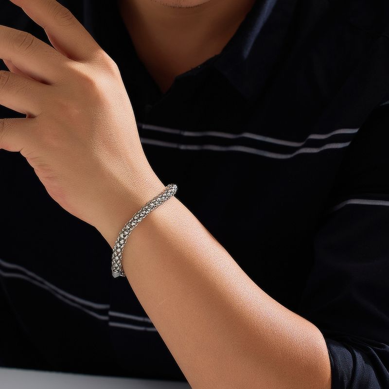 Bracelet pour homme haut de gamme en acier inoxydable cubain, style hip-hop, très populaire en Europe et en Amérique._voghion.com