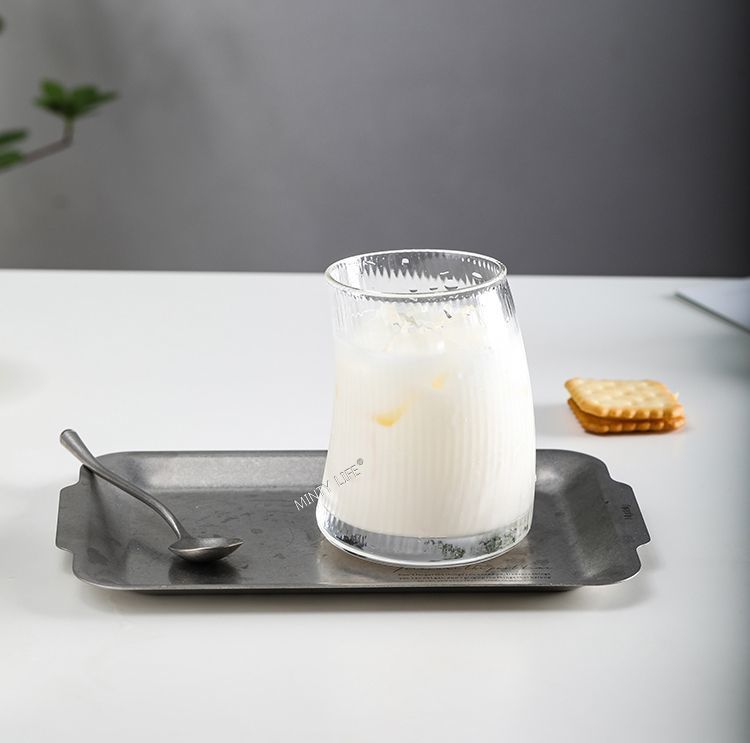 Tazza da caffè in vetro per cocktail, bevanda, tè, succo e vela a righe, INS Creative Crescent_voghion.com
