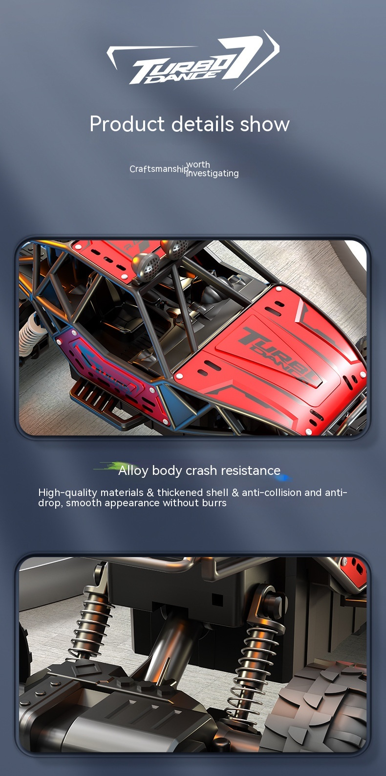 Grand véhicule tout-terrain contrôlé, quatre roues motrices à grande vitesse, clipping, charge, télécommande en alliage dynamique_voghion.com