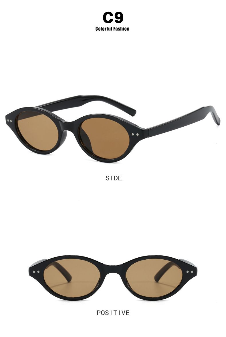 Retro Small Oval Sunglasses Women Brand Design Rivet Leopard Tortoise Shell Sun Glasses Outdoor Shades Female UV Oculos De Sol_voghion.com