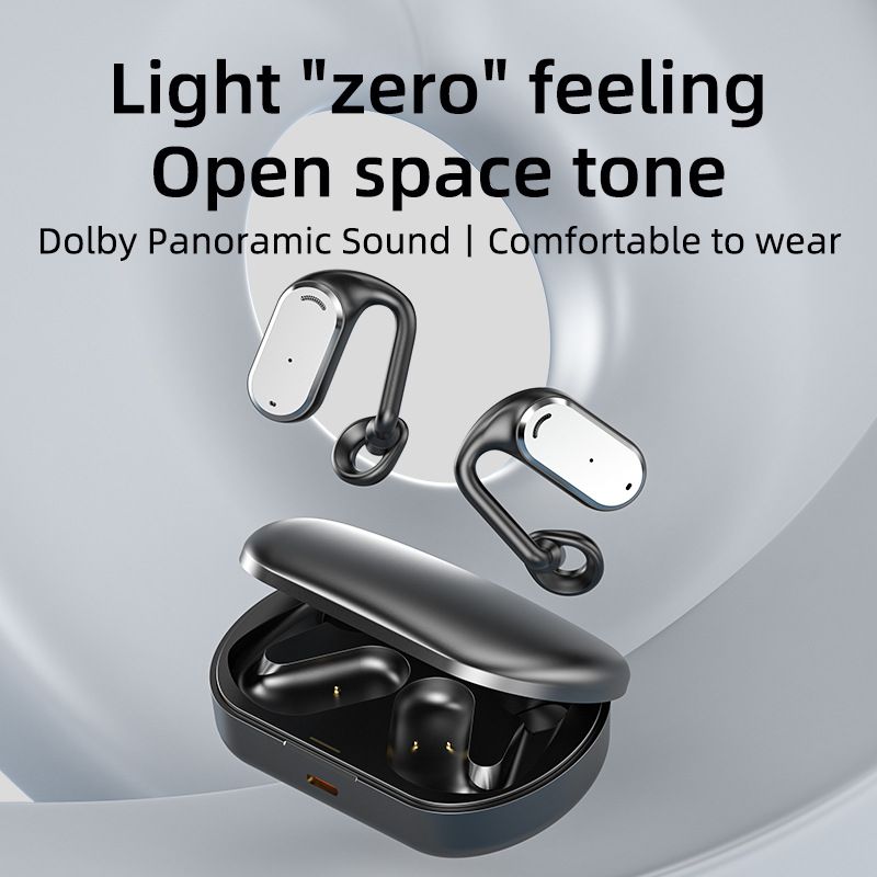 High Quality GT-R Ear-hook Bone Conduction Wireless Bluetooth Long Battery Life Office Business Digital Display Headset_voghion.com