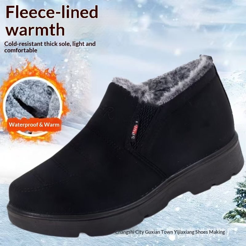 Glide Winter Neue Baumwoll-Fleeceschuhe, Stoßdämpfung, verdickte, wasserdichte Schneestiefel für Herren, kurze Stiefel, warm, alt, Peking_voghion.com