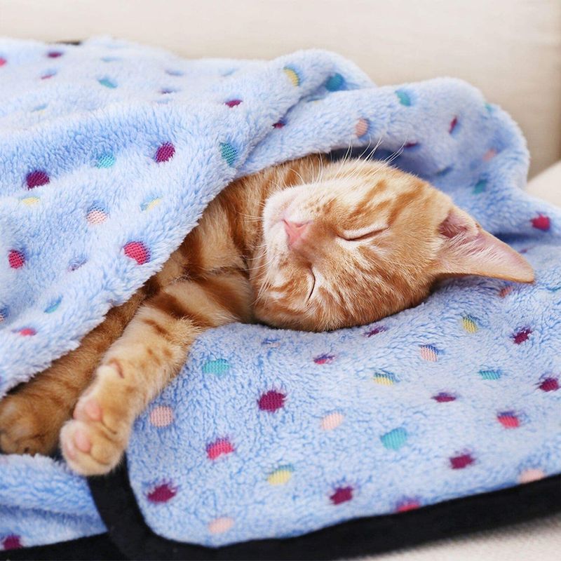 Haustier Korallen Fleece Flanell Katze Quilt Bett Matte Hund Decke_voghion.com