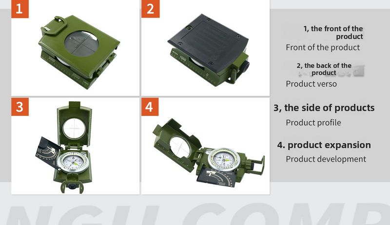 English K4074 High Precision Professional Outdoor Multi-Function Accurate Geological Compass Tactical North Finder_voghion.com