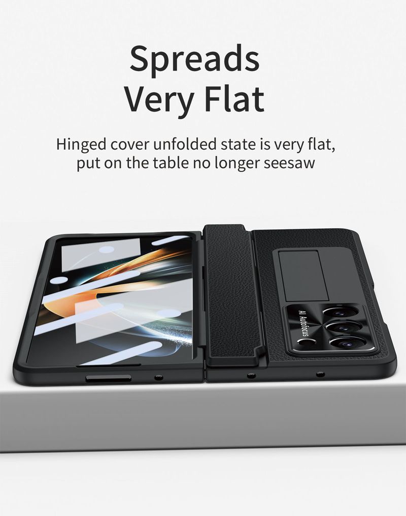 For Samsung Galaxy Z Fold 3 4 5 Luxury Business Multi Function Tempered Screen Protector Film Holder Phone Case Cover_voghion.com