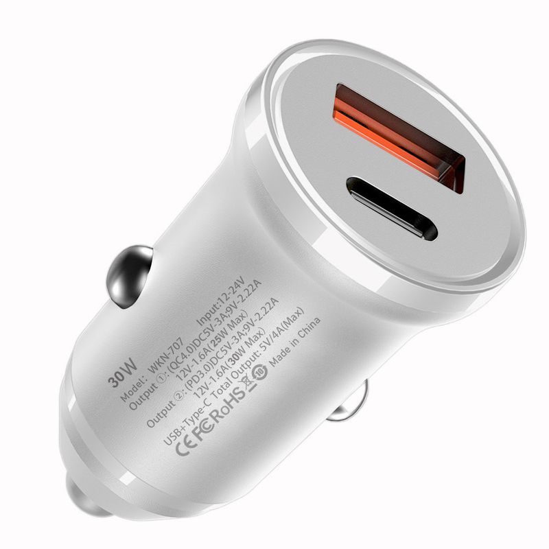 Music Festival  30W QC4.0+PD dual line fast charging mobile phone Type-C charger car cigarette lighter_voghion.com