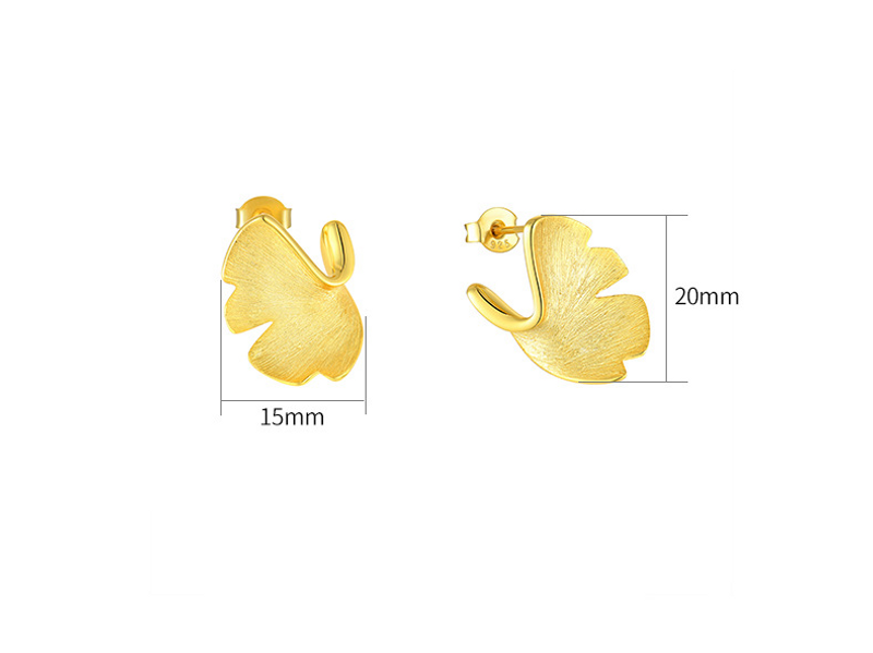 Niche Design High End Nationale Stijl Ginkgo Blad Oorbellen S Verguld met 14k Goud Retro Sier Sieradenverwerking_voghion.com