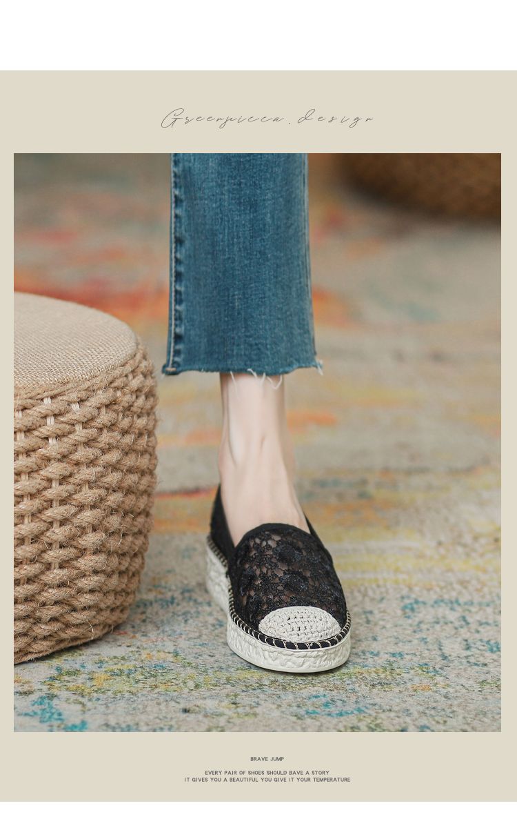 Breathable Mesh Platform Spring Plaid Wedge Fisherman Shoes_voghion.com