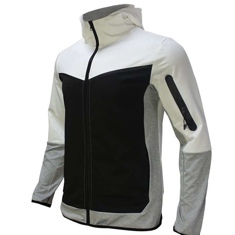 Lente en herfst complete set heren sportjas sweatshirt mouwen lange broek contrasterende cardigan capuchon los pak_voghion.com