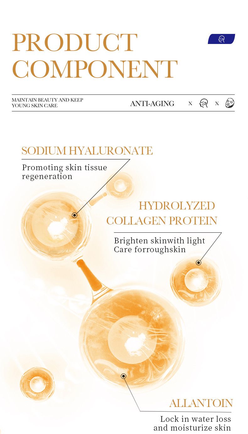 Collagen 25 g feuchtigkeitsspendendes, feuchtigkeitsspendendes Hautverjüngungsmaskenblattpaket_voghion.com