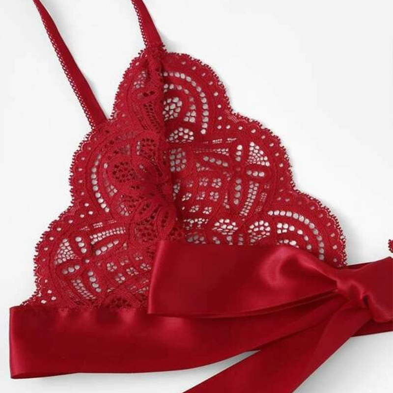 Femei sexy lenjerie intimă cu dantelă și nod dantelă seturi de sutien și chiloți_voghion.com
