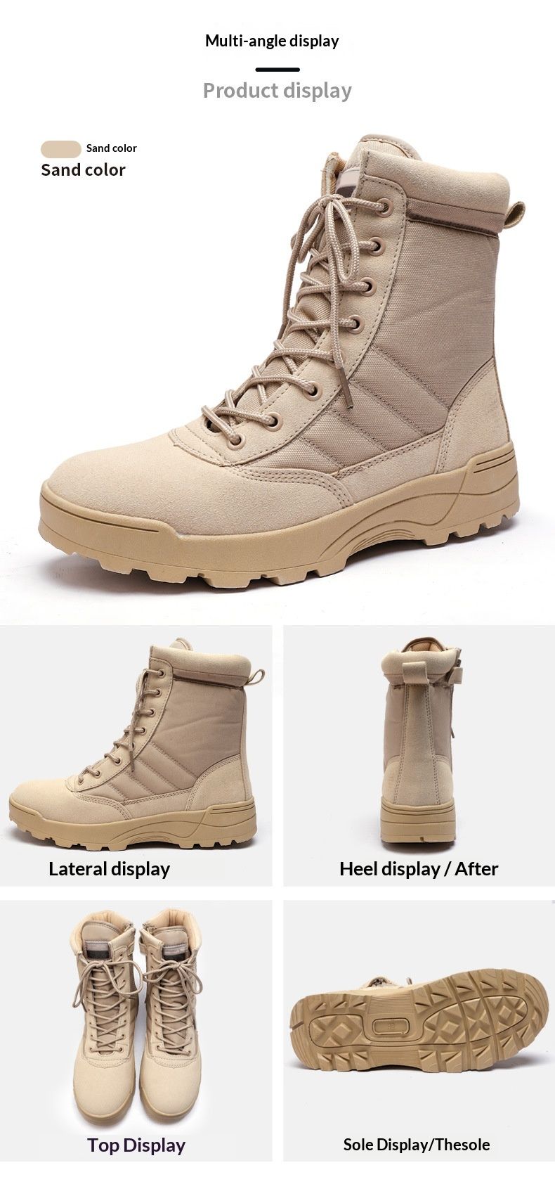 WalkPrime Factory Direct Cross-Border Men And Women Training Camping Hiking Tactical Mountaineering Shoes Combat Boots_voghion.com