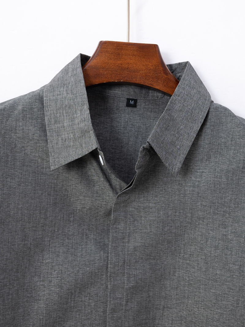 Felpa ampia Ebey, camicia in lino di cotone, camicia a maniche corte da uomo oversize da spiaggia_voghion.com