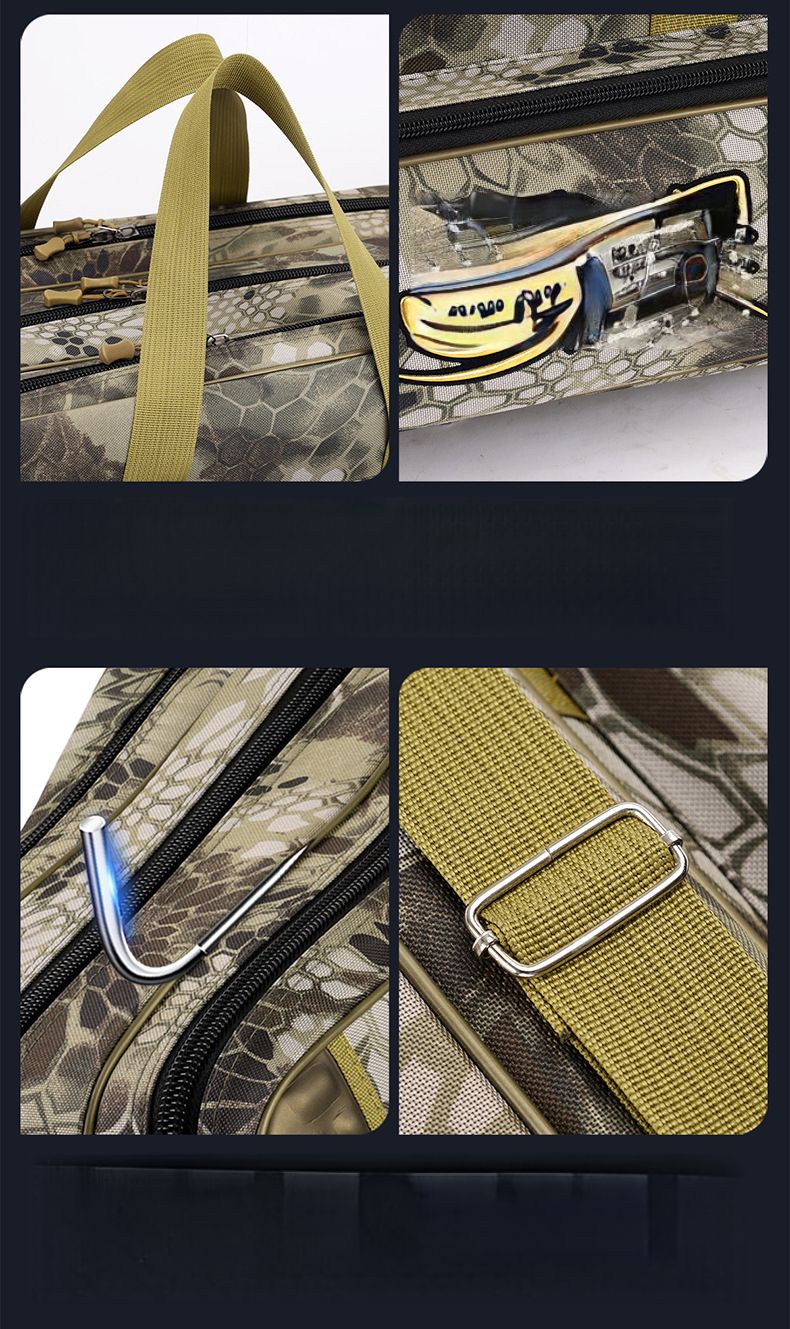 Zaino da pesca a doppia spalla con motivo a squame di drago ispessito, multifunzionale, grande capacità, borsa per canna da pesca con pancia grande_voghion.com