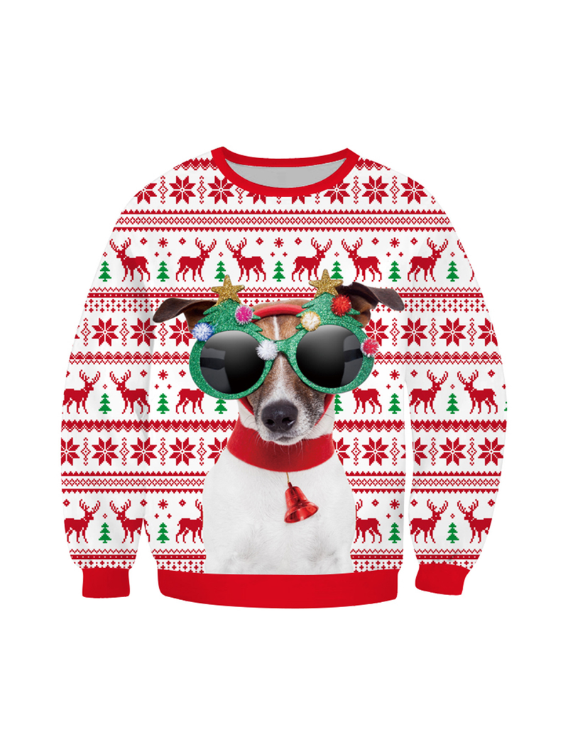 Herbst/Winter Weihnachten Digitaldruck Kinder Rundhals Kapuzenpullover Herbst/Winter Kinder Langarm_voghion.com