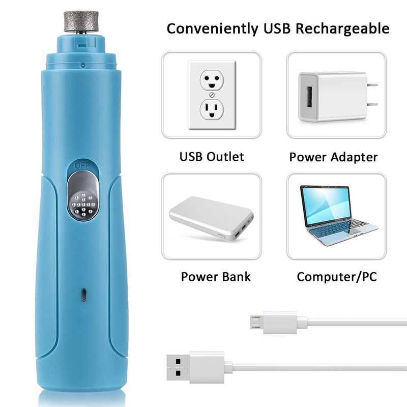 Elektryczna maszynka do strzyżenia zwierząt USB, pilnik do pazurów, obcinacz do paznokci_voghion.com
