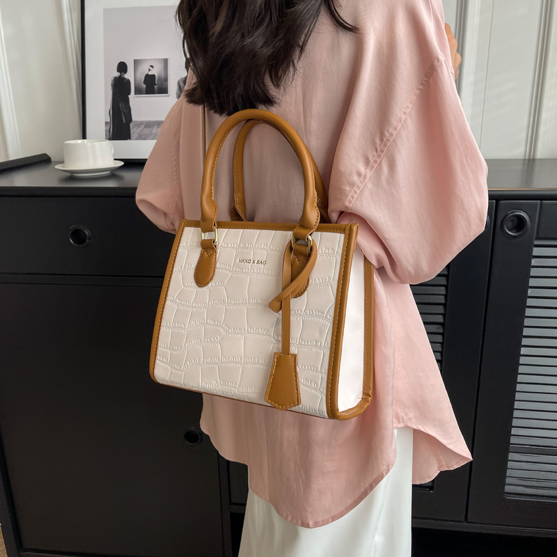 Sac fourre-tout Sac pour femme de grande capacité Nouveau sac à main Motif pierre en relief Europe et États-Unis Sac de banlieue à une épaule diagonale à la mode_voghion.com