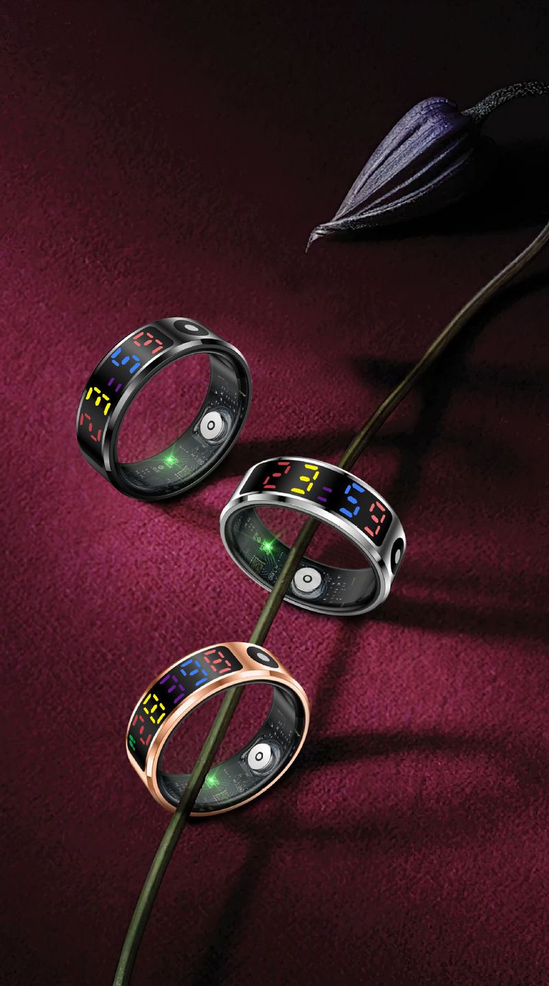 Multifunctional Smart Ring Color Screen Display Blood Oxygen Heart Rate Temperature Exercise Sleep Care Female Physiological Cycle_voghion.com