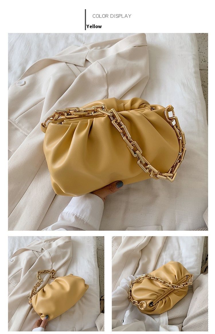 2024 New Cloud Women's Korean Edition Casual Simple Fashion Shoulder Bag Chained Handbag_voghion.com