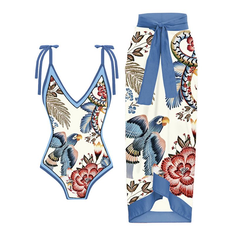 Abbigliamento da donna Nuovo costume da bagno da donna con stampa multicolore, personalità, moda, vita alta, bikini set_voghion.com