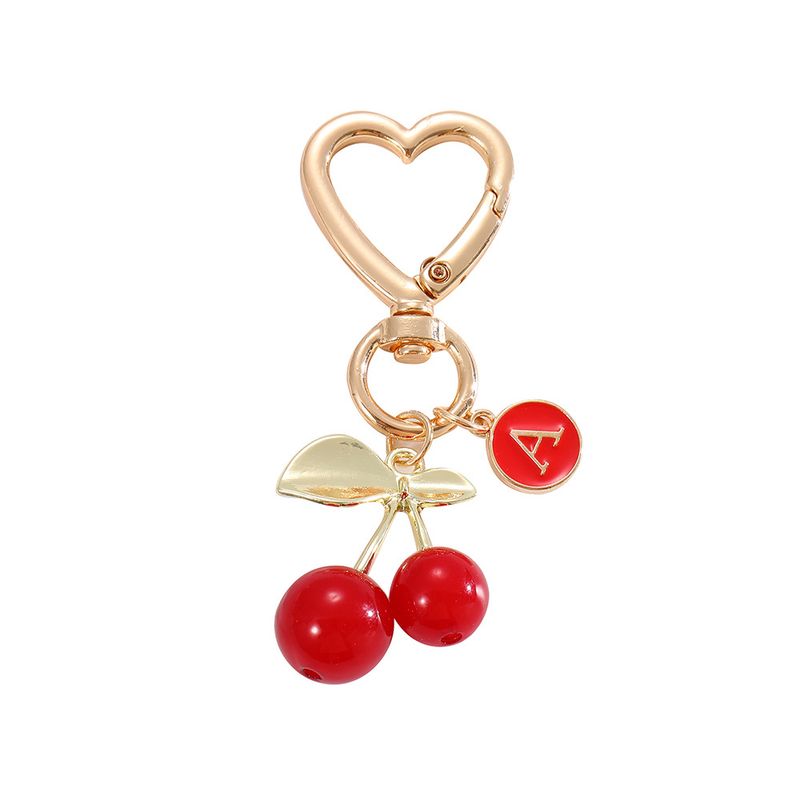 letter Key Chain Charm Bag Accessories DIY Alloy Cherry Charm_voghion.com