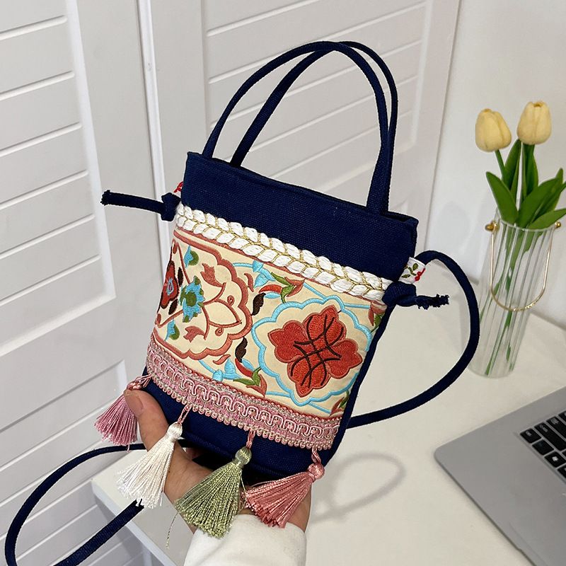 Borsa a tracolla alla moda in tela semplice e alla moda da donna, stile etnico, 2025_voghion.com