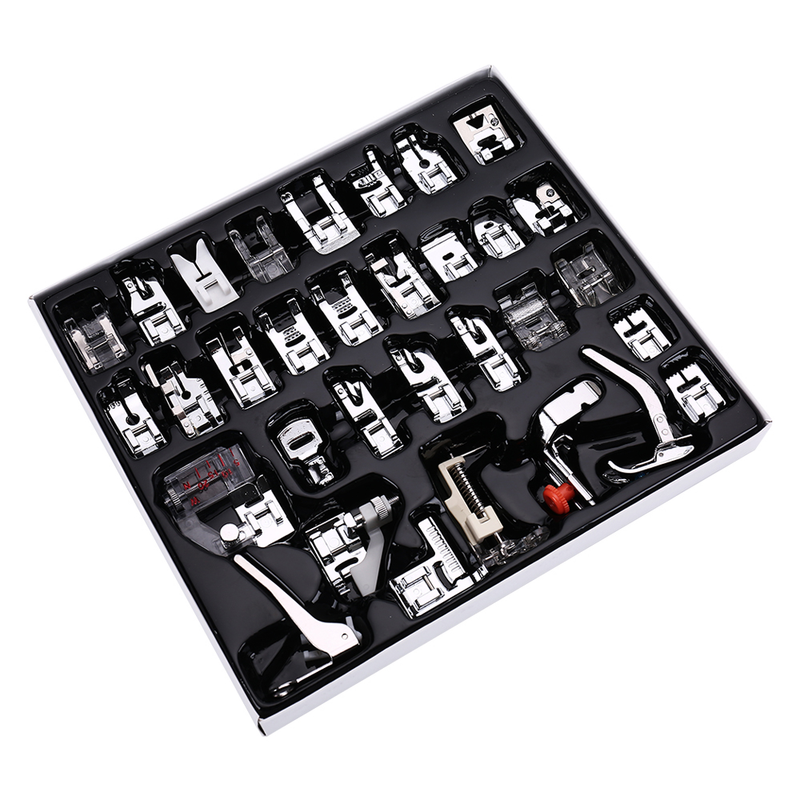 32 teile/satz Nähmaschine Nähfuß Für Brother Singer Kit Flechten Blind OverLock Zipper Herrscher Teile Mit Box_voghion.com