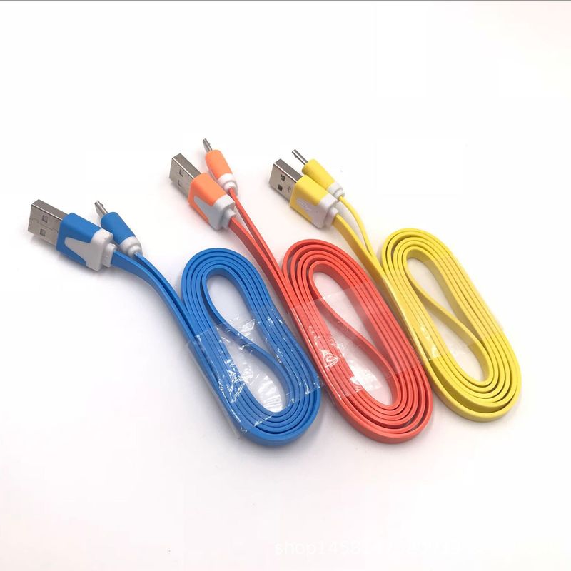 Android Extended Port IPhone Interface Colorful Two-Tone Small Noodle Data Cable Suitable For Various Phones_voghion.com