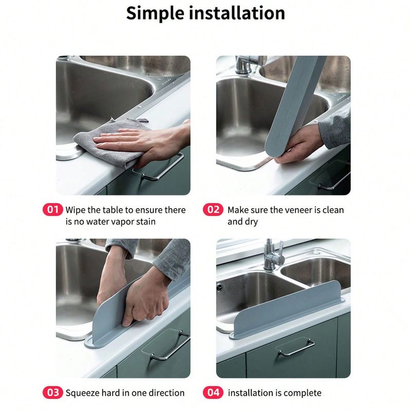 Multicolor Silicone Sink Splash Cover With Suction Cup, Waterproof Barrier For Kitchen, Laboratory,, And Sink_voghion.com