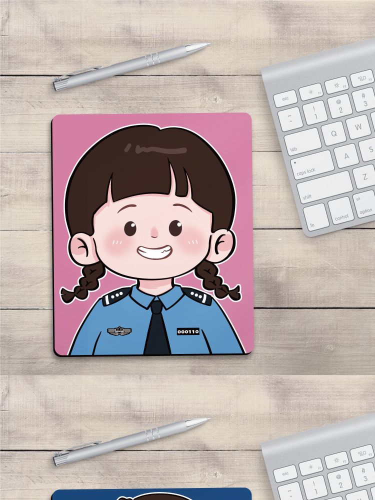 Alfombrilla de ratón pequeña de regalo con bordes bloqueados y escritura policial de calidad inmejorable_voghion.com