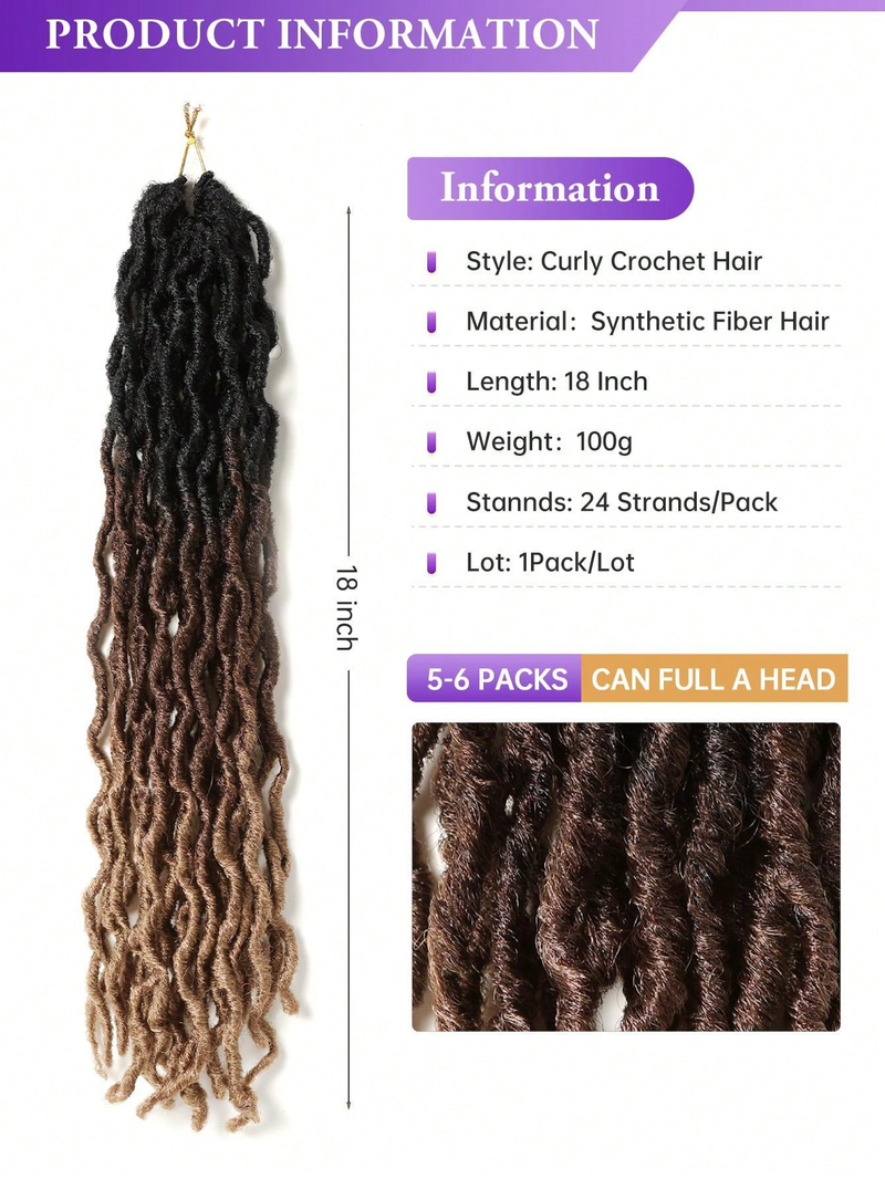 Ombre finte donne morbide pre loop 1 confezione 24 fili trecce all'uncinetto dea locs dreadlocks per capelli intrecciati twist ondulati_voghion.com