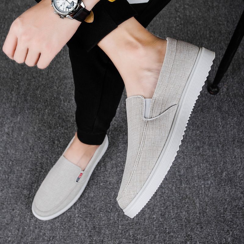 Summer New Casual Board Breathable, Lightweight, Versatile Men's Canvas Old Beijing Cloth Shoes, Size 45 Shoes_voghion.com