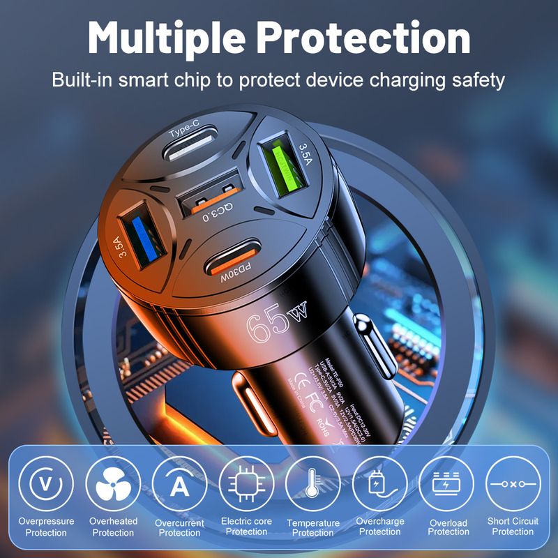 Music Festival  65W New Charger 3USB+2PD Super Fast Car Charging_voghion.com