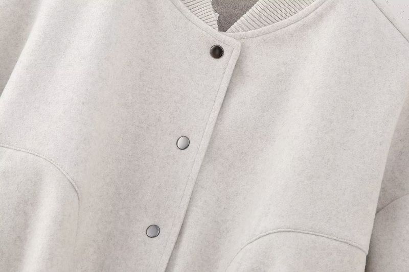 Damenmode Herbst und Winter neue weiche kurze lockere lässige Baseballjacke_voghion.com