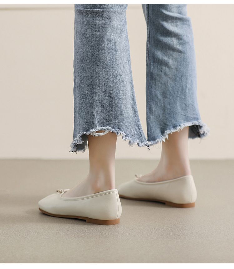 French Mary Jane Shoes Women's One-pedal Pig's Trotters Split-toe Flat-soled Single Shoes Soft-soled Shallow Mouth Large-size Women's Shoes_voghion.com