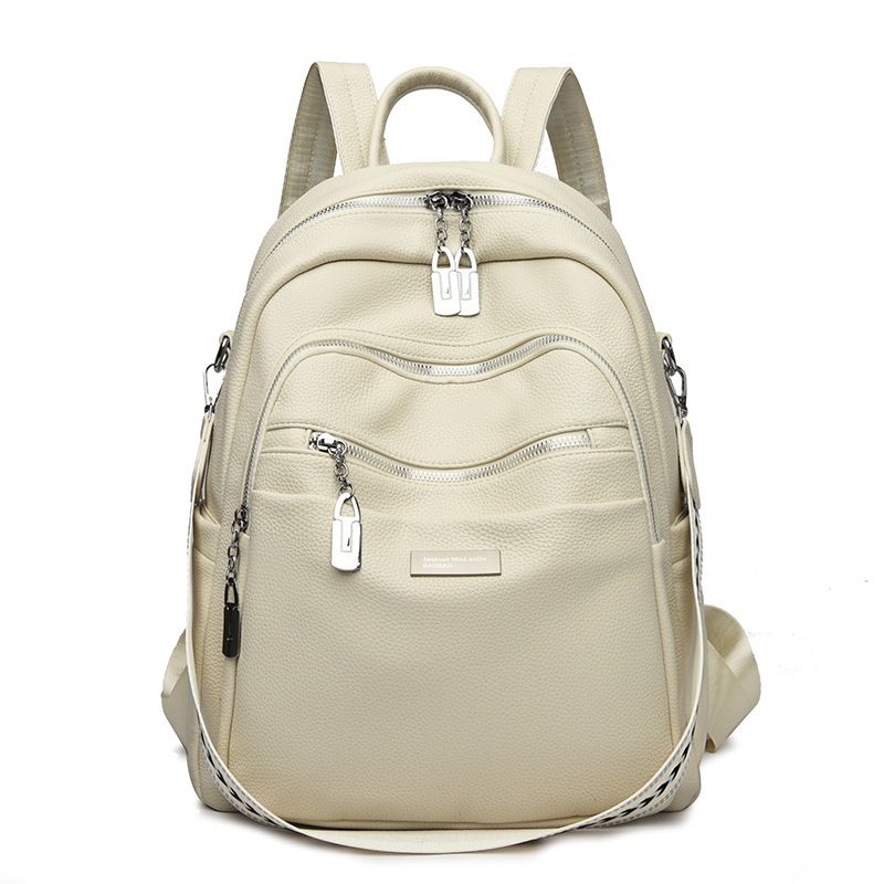 Zaino in morbida pelle testurizzata di grande capacità per donna, 2024, nuova borsa da viaggio alla moda, multifunzionale ed elegante da donna_voghion.com