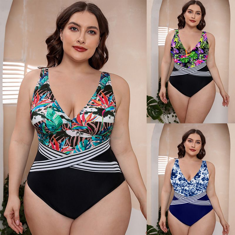 Maillot de bain une pièce en nylon sans acier, col en v, grande taille, pour femmes, offre spéciale_voghion.com