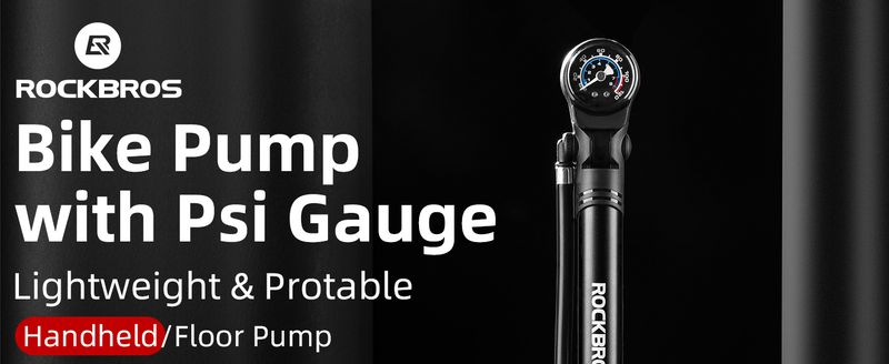 ROCKBROS Pompa ad aria Pompa per bicicletta a sfera 120PSI Presta&Schrader pieghevole leggera MTB_voghion.com