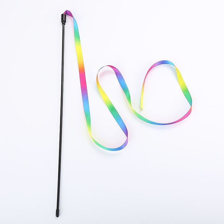 Pet Rainbow Color Fairy Wand Teaser Rod Cat Toy_voghion.com