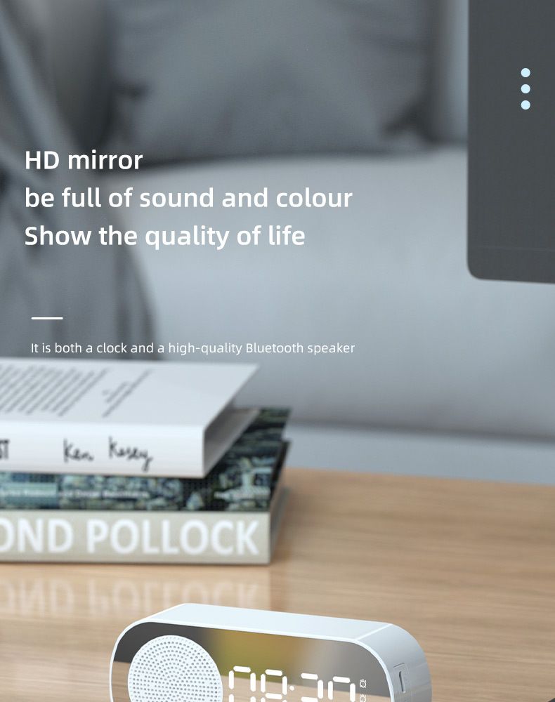 Nieuwe klok draadloze Bluetooth-kaartluidspreker thuiswekker draagbare mini-audioradio voor buiten_voghion.com