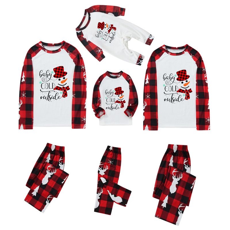 Weihnachtliches Familien-Partner-Pyjama-Set – Gemütliche Langarm-Nachtwäsche mit festlichem Aufdruck für Eltern und Kinder (S-XXL, 2T-14T, 3M-24M)_voghion.com