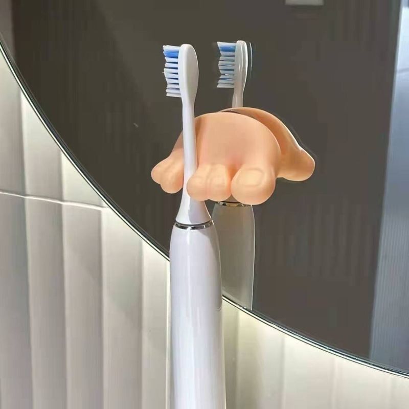 【1138 People's Collection】 Gleicher Saugnapf für Zahnbürstenzähne, lustiger Bürstenhalter, Organizer für kleine Füße im Badezimmer_voghion.com